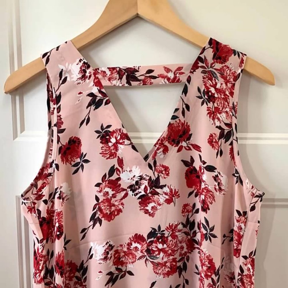 Maurices Pink Floral Tank Top